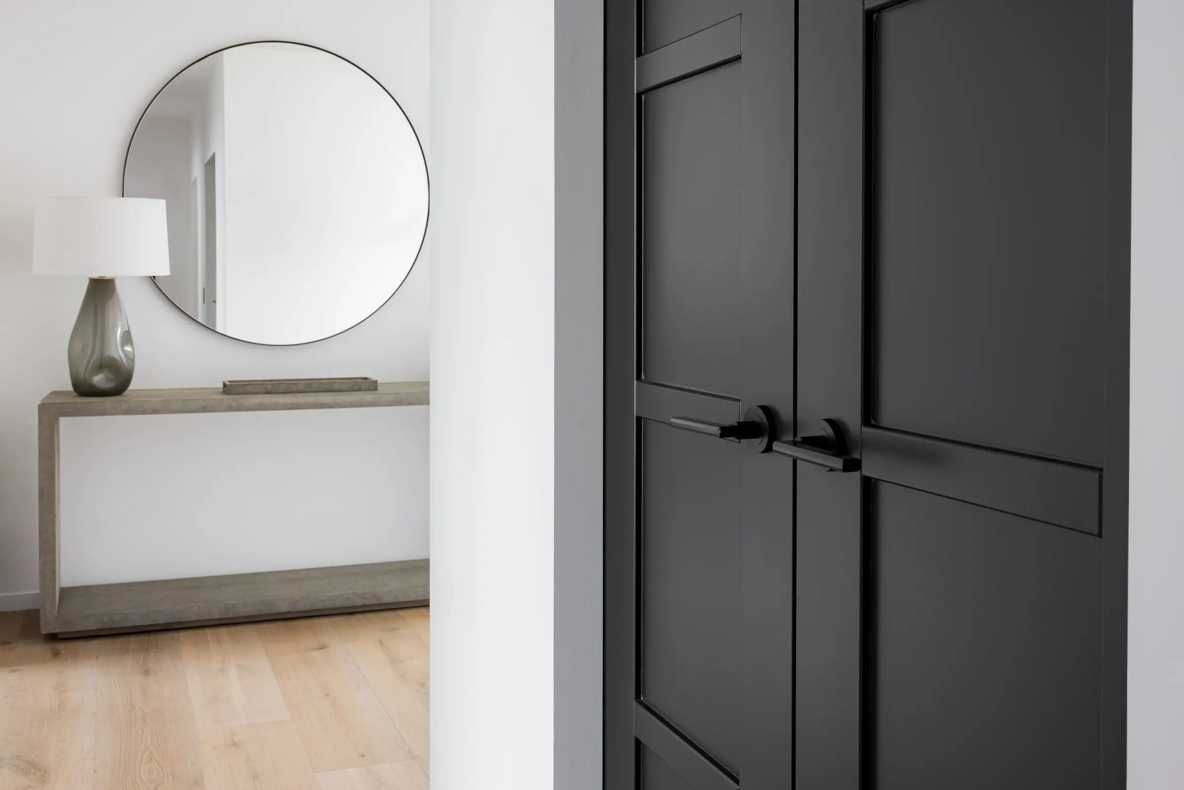 Epic dummy levers on a pair of black doors, Matt Black, Hume Doors & Timber and Zanda range supplied by Integrity