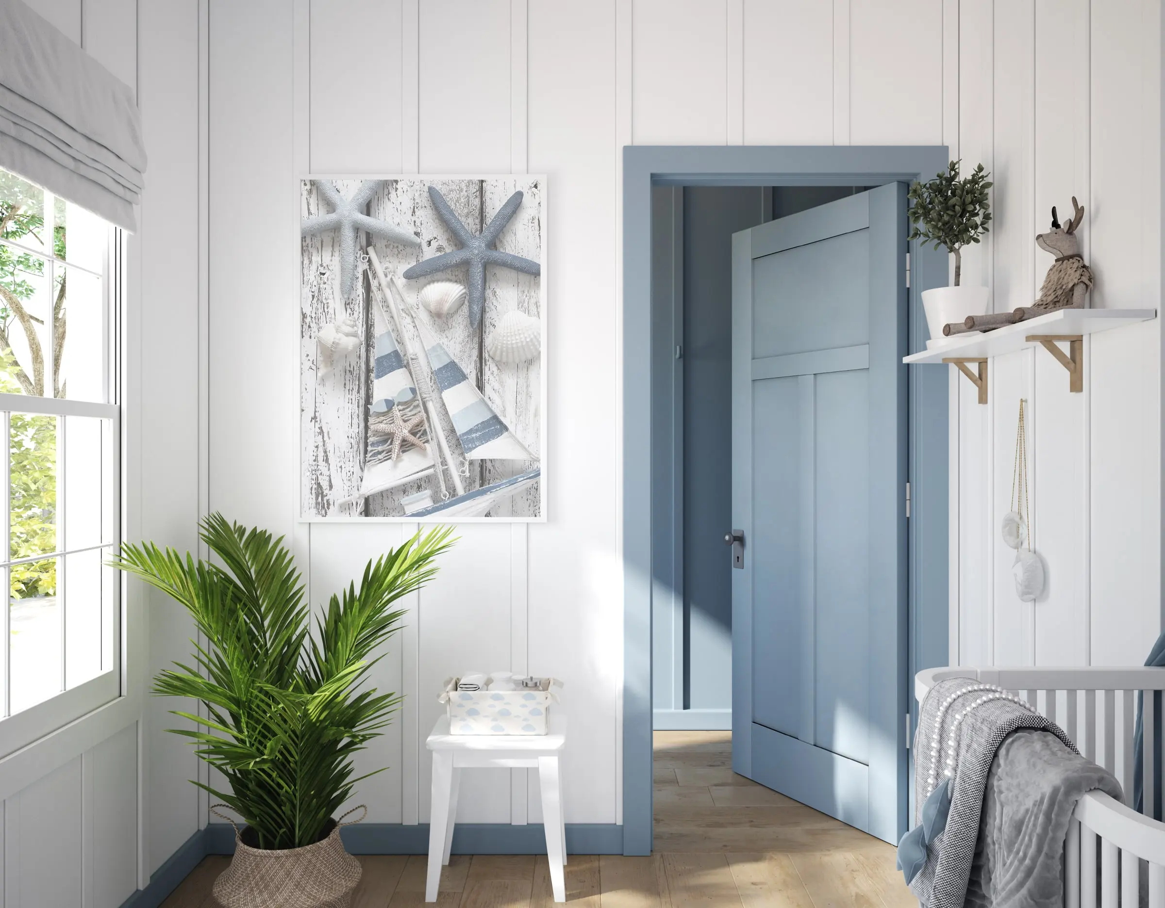 Hume Hampton HAM5 internal door painted blue