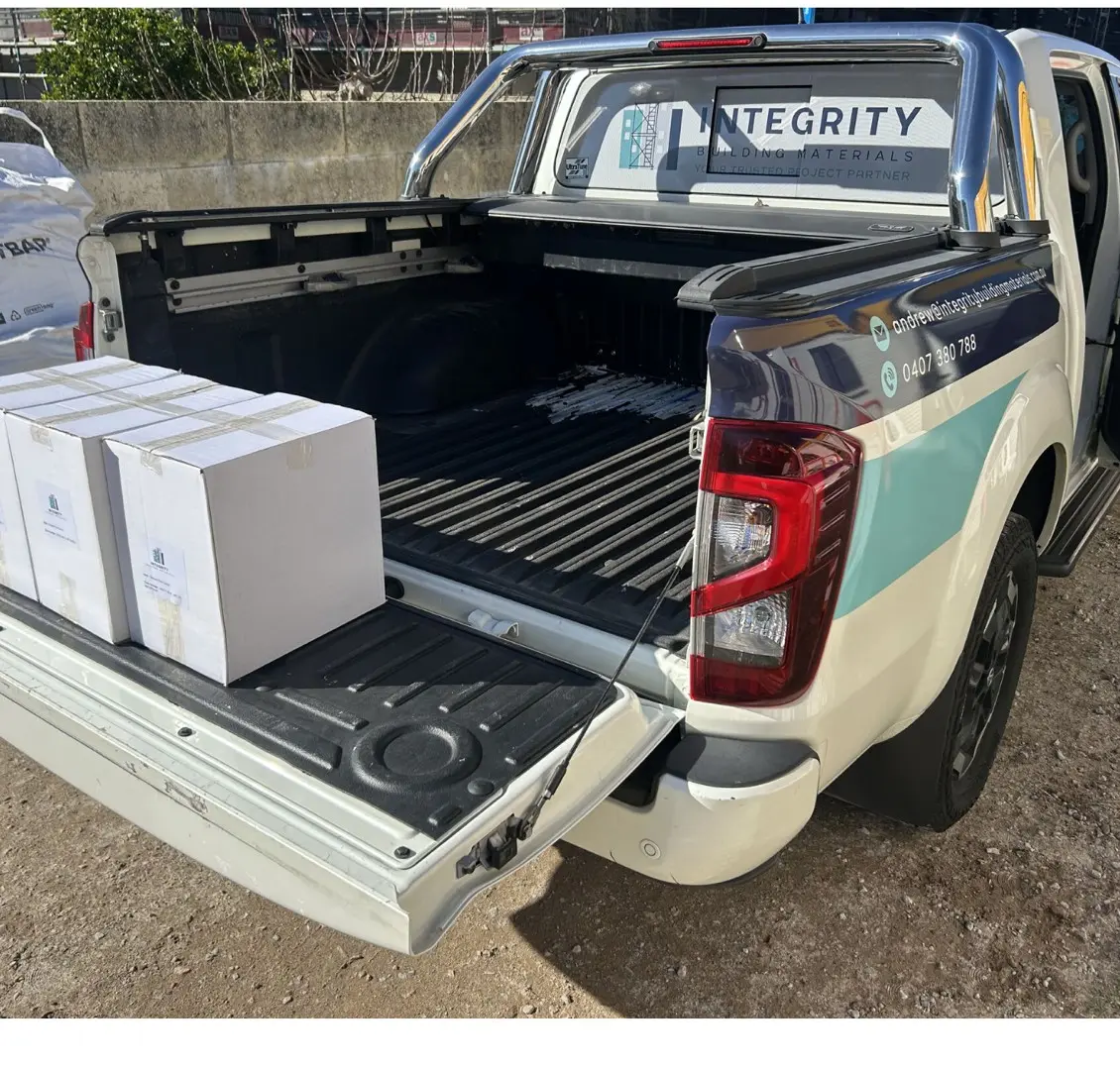 Integrity Building Materials delivery ute loaded for a Perth site